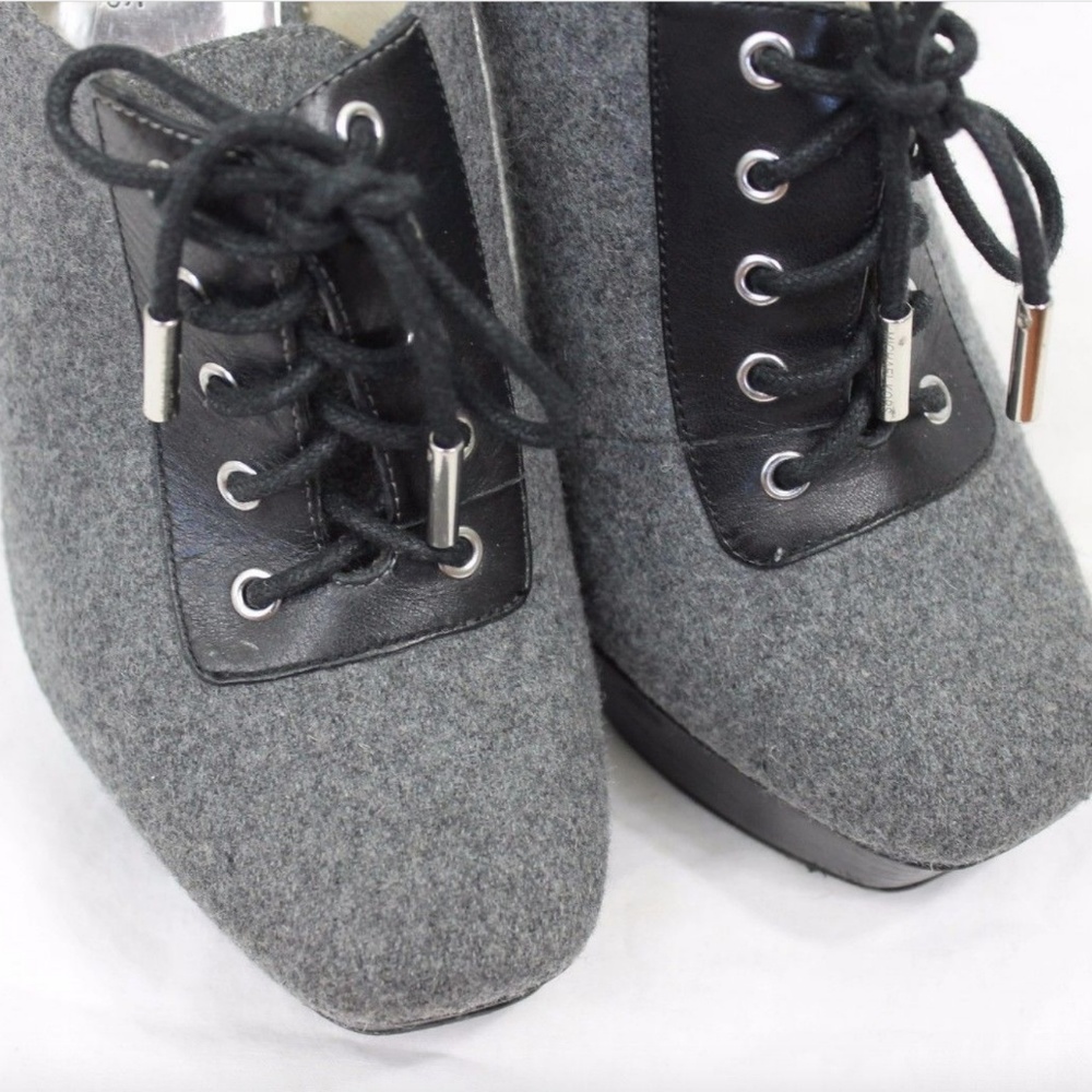 Michael Kors Black Gray Flannel Tweed High Heel